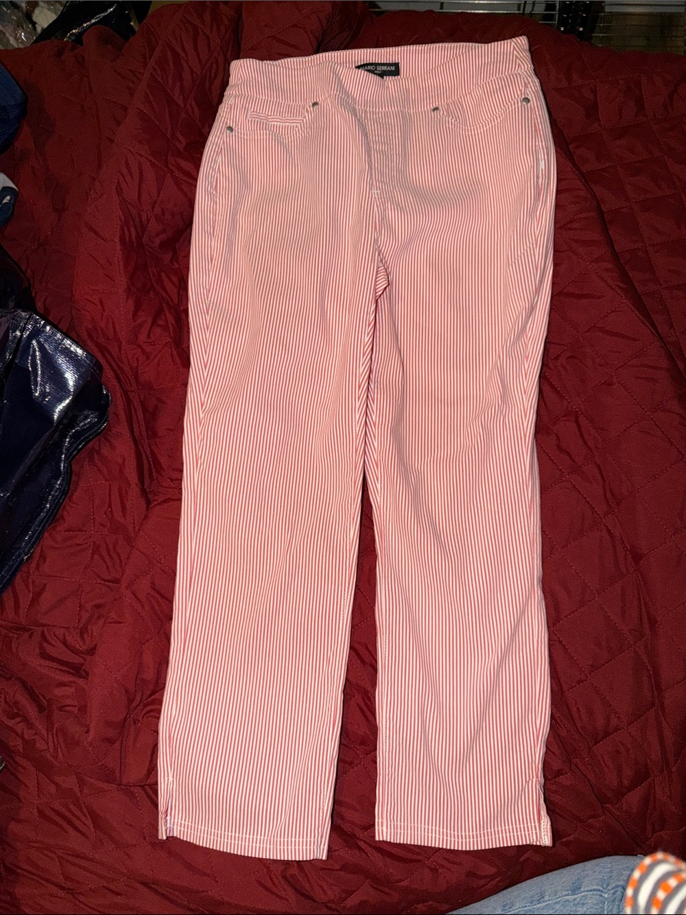 Women’s Pink Stripe Jeans - Classic Straight Leg